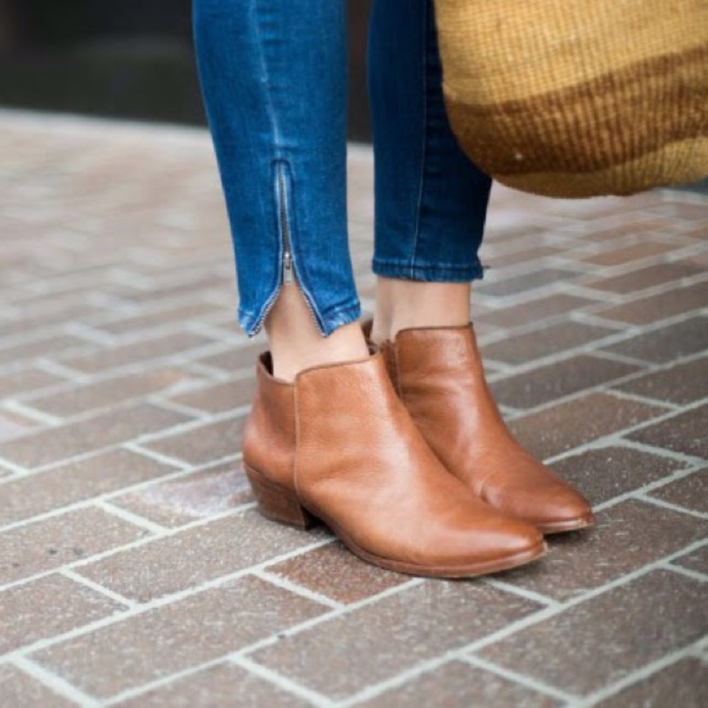 Sam Edelman Petty Cognac Ankle Booties Size 7